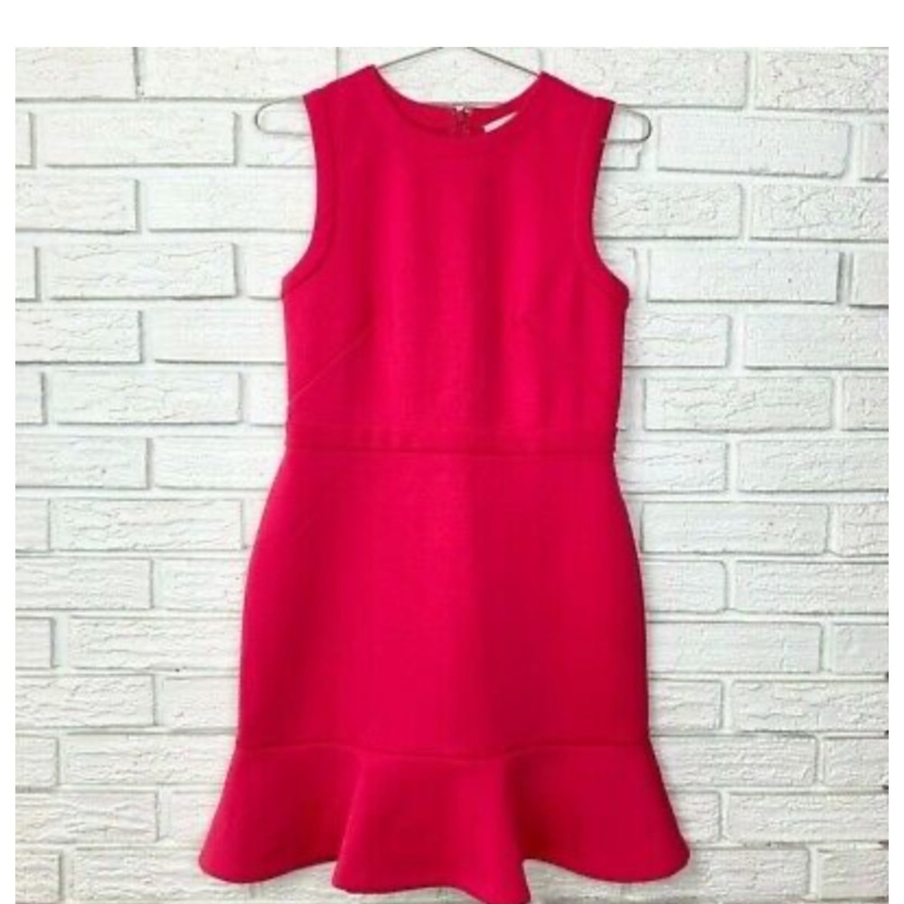 LOFT Sleeveless Fit & Flare Flounce Dress in Pink Size 2P